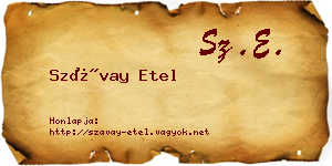 Szávay Etel névjegykártya